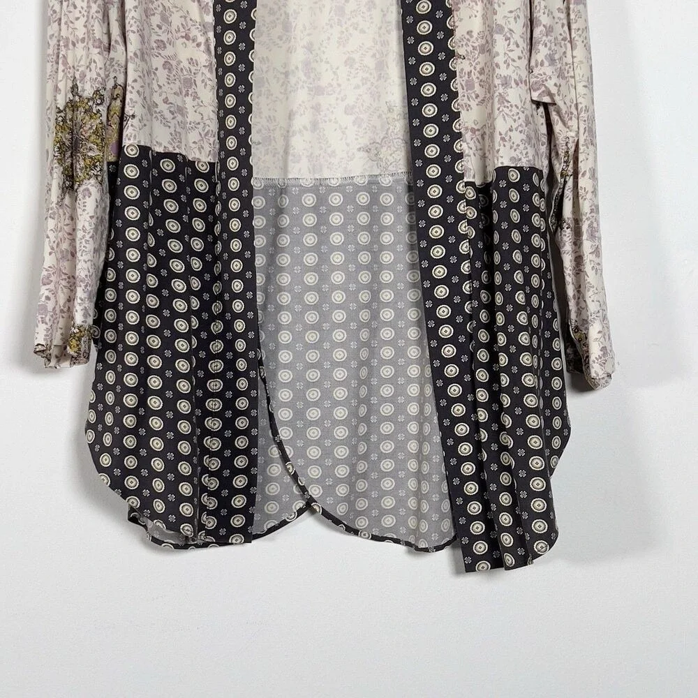 Free People Forget Me Not Kimono Cardigan‎ Sz XS Multicolor 3/4 Sleeves